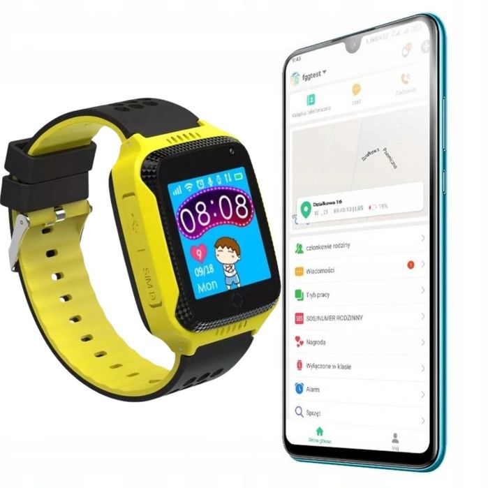 Smartwatch Dla Dzieci Zegarek Lokalizator Gps Kroki Sen + Karta SIM