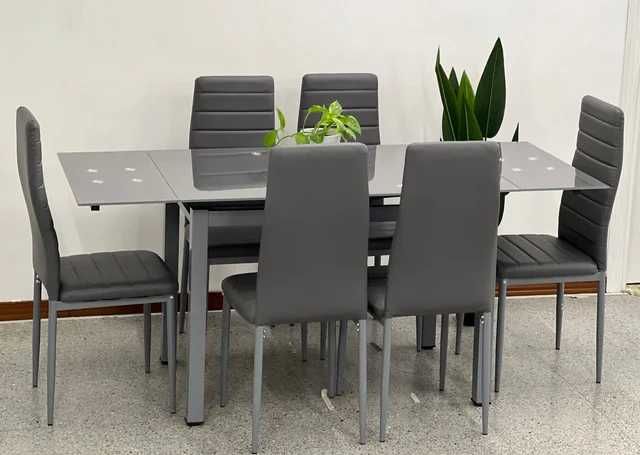 Mesa de jantar extensível com 6 cadeiras - entrega gratuita! SÓ 262€