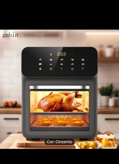 Air fryer de capacidade 1450W, antiaderente com ecrã digital.