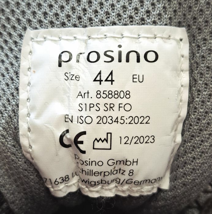 Захисні кросівки Prosino (Німеччина), р. 44