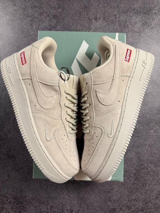 ФАВОРИТ! Nike Air Force 1 Low x Supreme Burgundy / Beige 39 40 41 42 43 44 45 найк аір форс лоу супрім бургунді бежеві