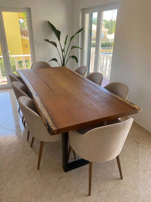 Mesas rústicas em prancha única.Mesa de jantar em madeira maciça sob Medidas.Solid wood dining table