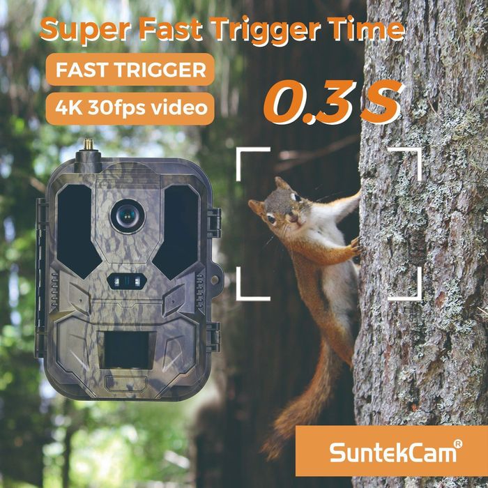 Câmara Caça/Vigilância 4G -  Video em direto - Bateria de Lítio
