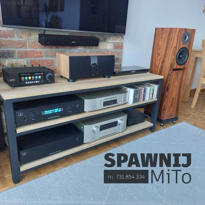 Szafka Hi-Fi na Wymiar RTV Stolik Audio  Loft  Stal Polska produkcja