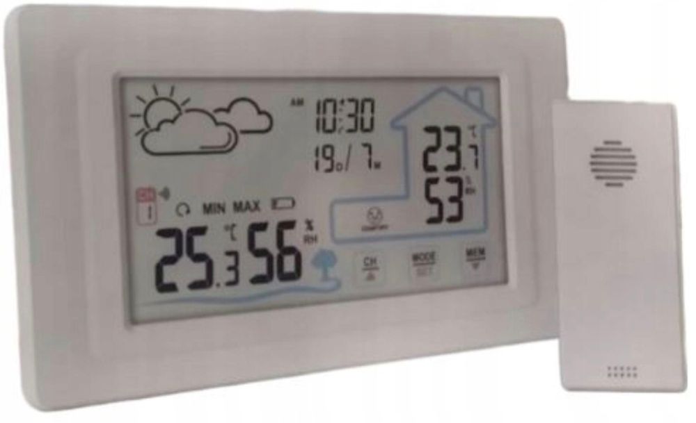 Stacja pogody z czujnikiem zewnętrznym Setty LCD Pomiar