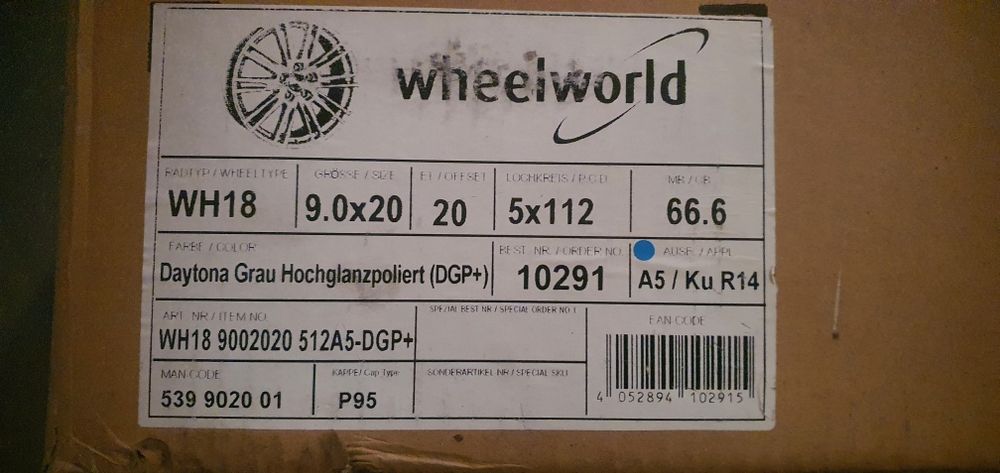Nowy kpl.4sz. alufelg  9x20' 5x112 Wheelworld WH 18