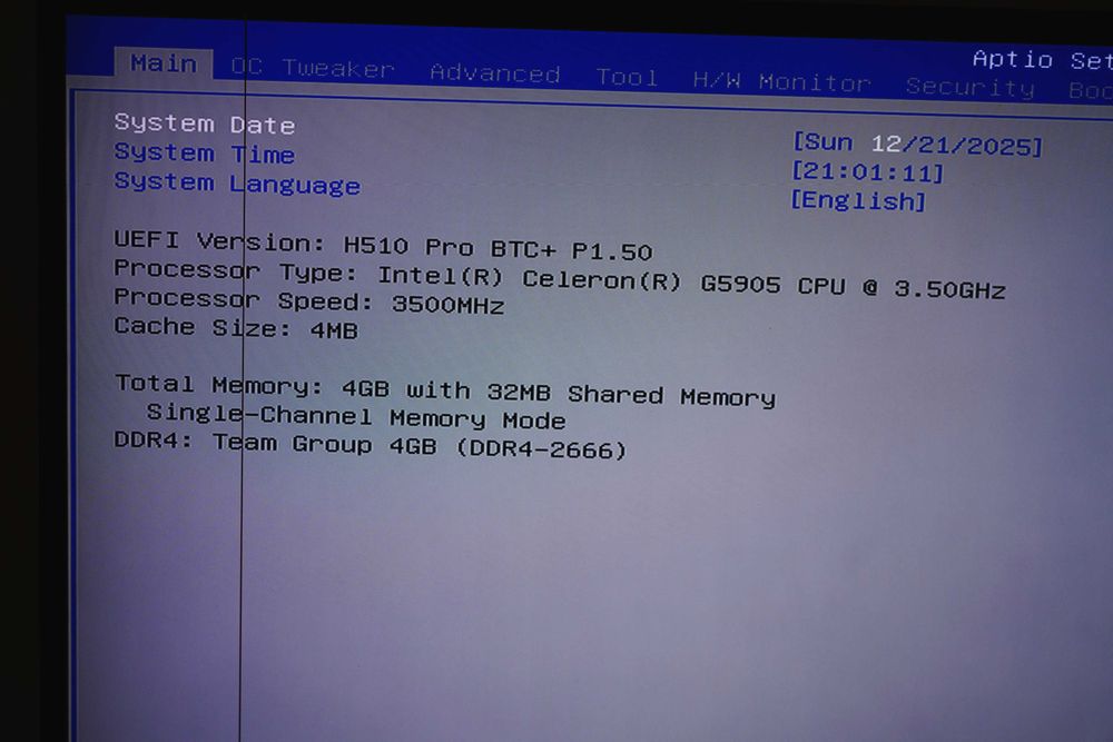 Zestaw AsRock H510 Pro BTC+ 7x PCIe + Intel G5905 + 4GB DDR4