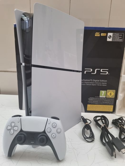 Ps5 slim Digital 1Tb  + comando oficial +  cabos + Caixa