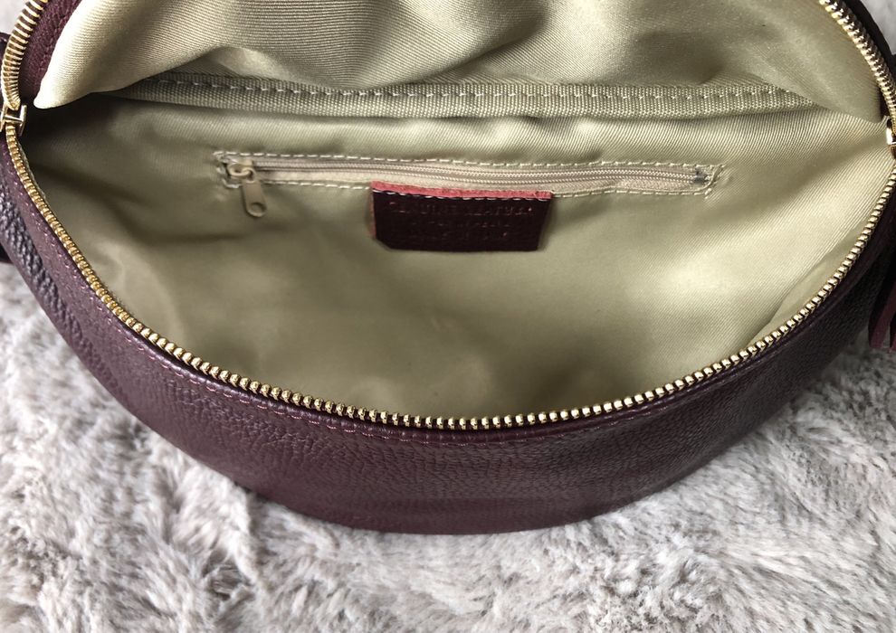 Nerka torebka bordo skóra naturalna Włoska - nowa