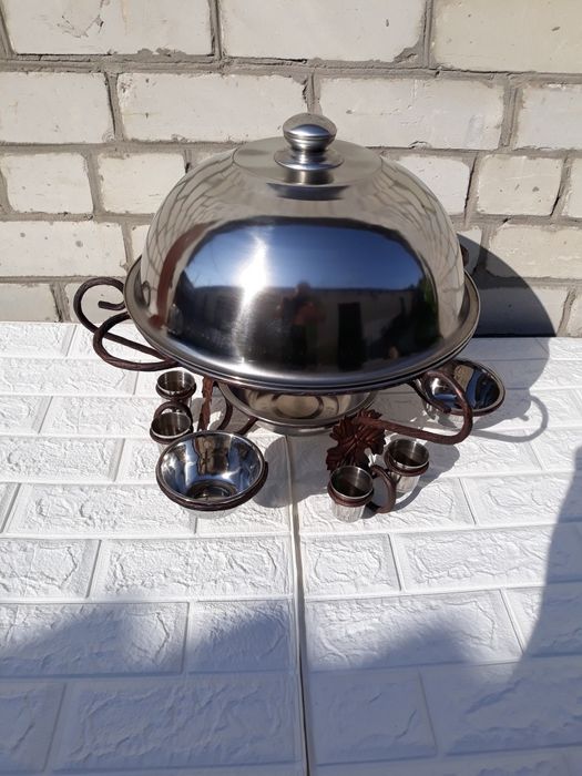 Садж кований, марміт, блюдо для подачі шашлику 36 см.