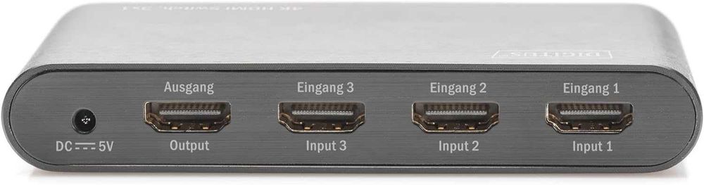 Digitus - HUB HDMI 4K (3 in, 1 out), 4K60Hz, HDCP 2.2, HDMI 2.0