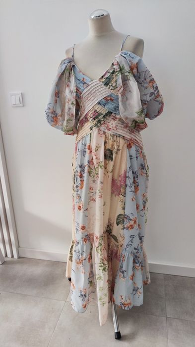ASOS design romantyczna sukienka w kwiaty długa avangarde alternative