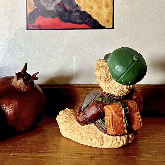 Teddy bear hand painted by W.U. 1996