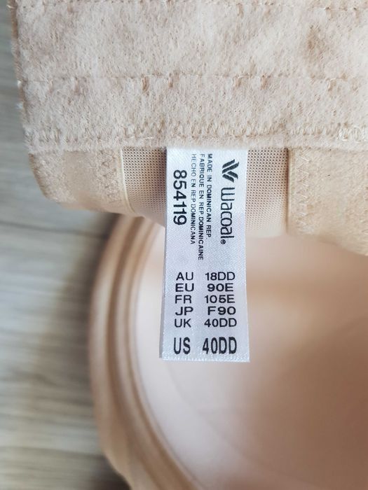Wacoal strapless biustonosz 40 DD rozmiar 90E