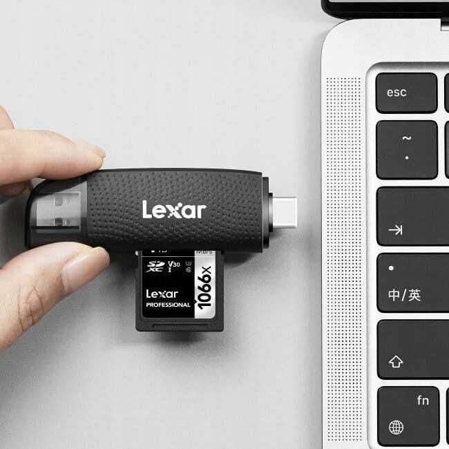 Lexar Dual Slot USB-A/C microSD Card USB 3.2 Gen 1 + pendrive 64GB.