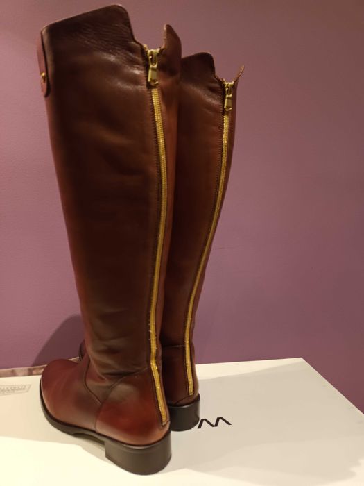 Skórzane kozaki damskie Wojas roz.38