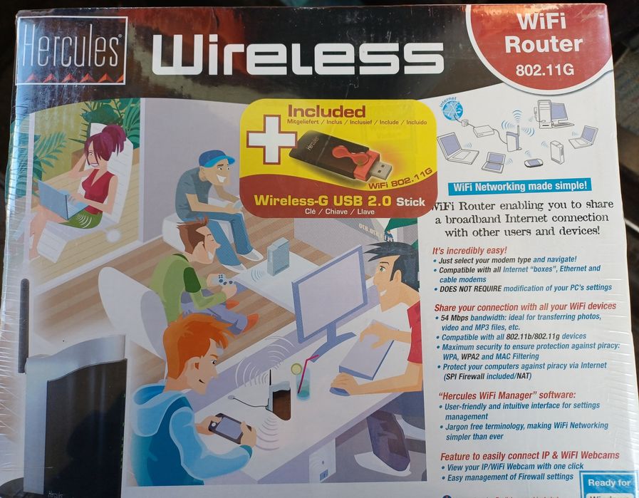 Router WiFi Hercules + Karta USB (Zestaw) | Tania sieć domowa