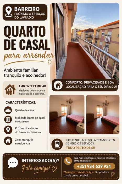 Arrendo quarto para casais