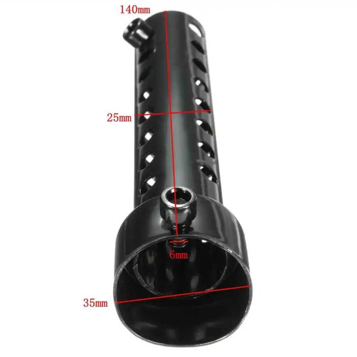 Silenciador DB Killer Universal Preto Escape de Moto em Aço Inoxidável