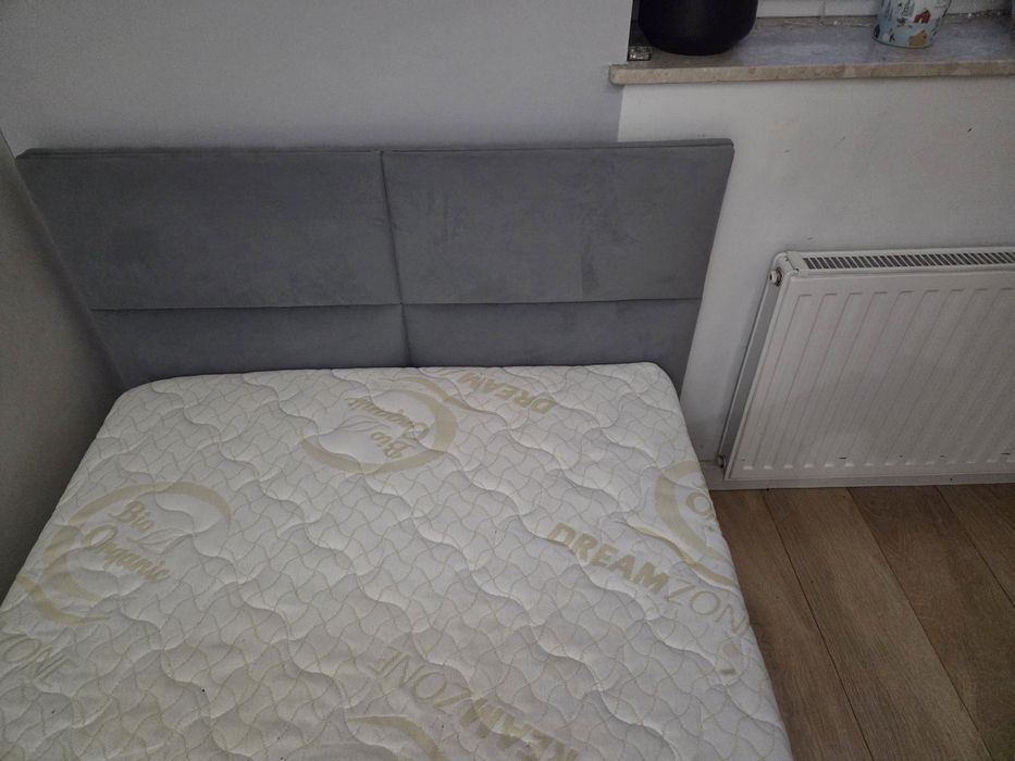 Łóżko 80x200 szare tkanina Welurowa