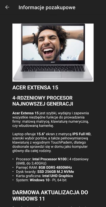 Acer dobra cena!