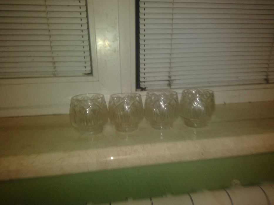 Хрустальные стаканы 200 мл. СССР, комплект-4 штуки