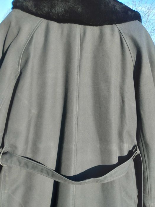 Натуральный чёрный покрытый овчинный тулуп/ кожух -2шт.  р52-54