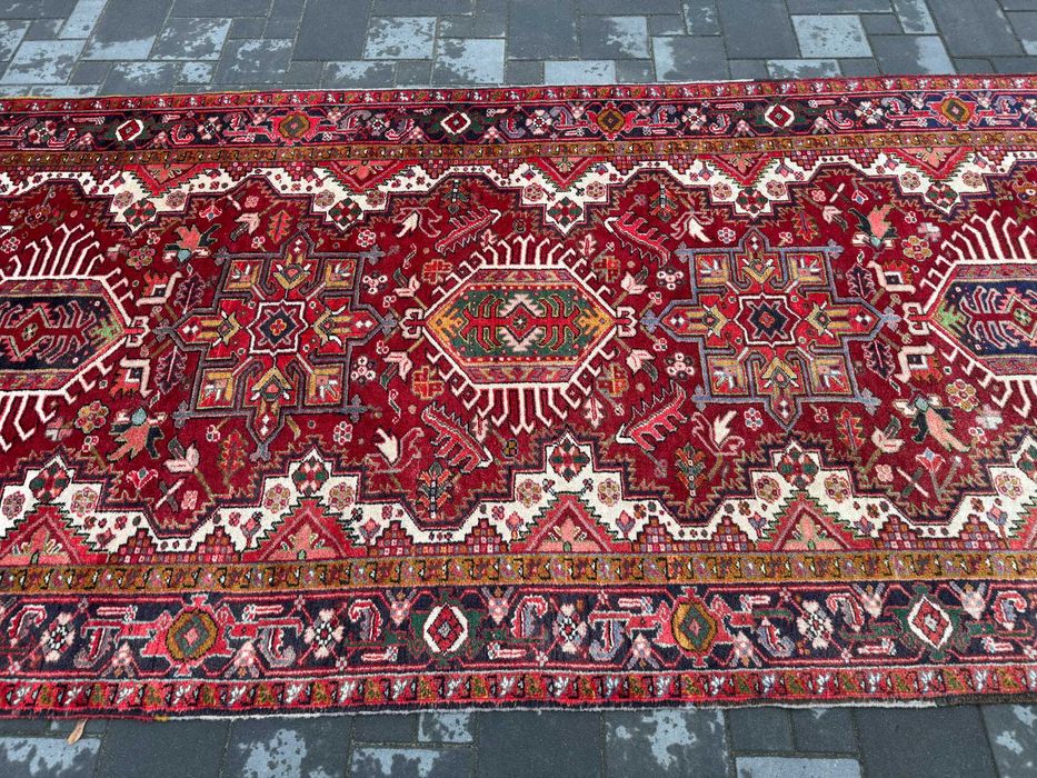 Heriz Irański Dywan Ręcznie Tkany Wełniany 410x150