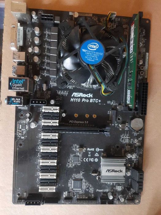 Материнська плата Asrock H110 Pro Btc+ + проц + озу. Гарантія!