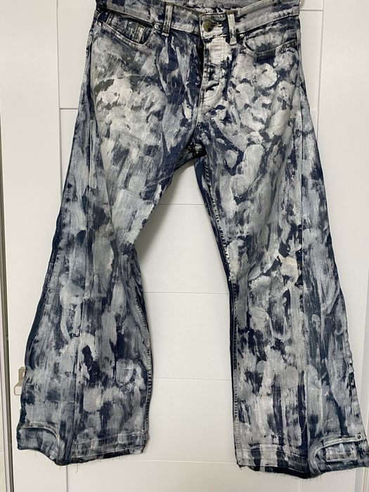 Джинсы клеш с принтом варенки