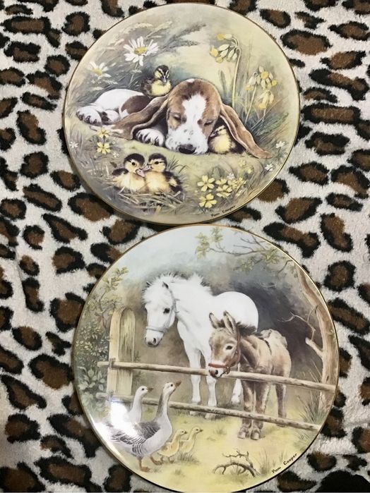 Лот Тарілка сувенір каченя собака пес гуси поні кінь