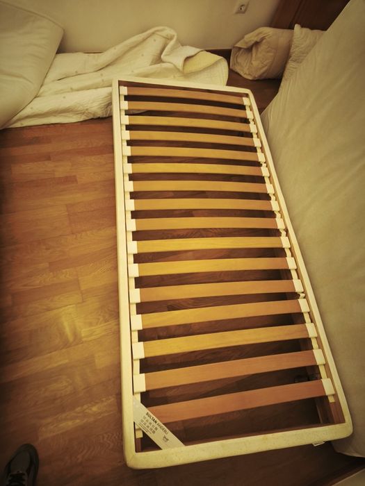 Cama de solteiro sommier colchão e sobre colchão