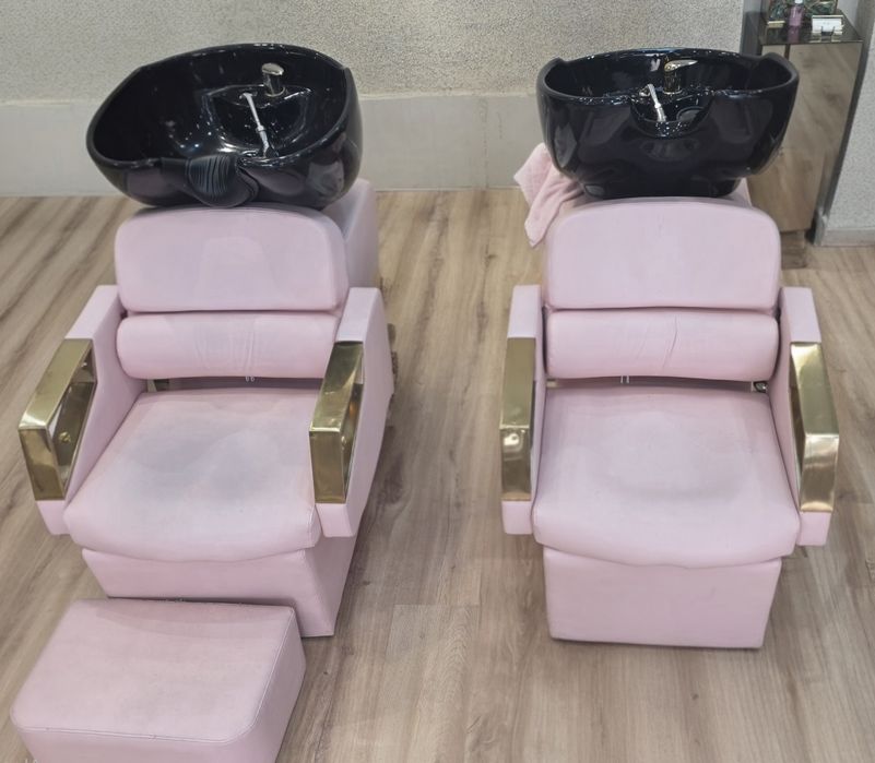 1 Rampa de Lavagem para Cabeleireiro Rosa e Dourado | 300€/unid.