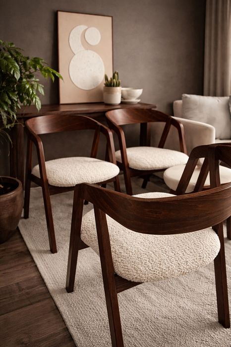 ZESTAW Stół FI 100 + 4x krzesło drewniane od ręki