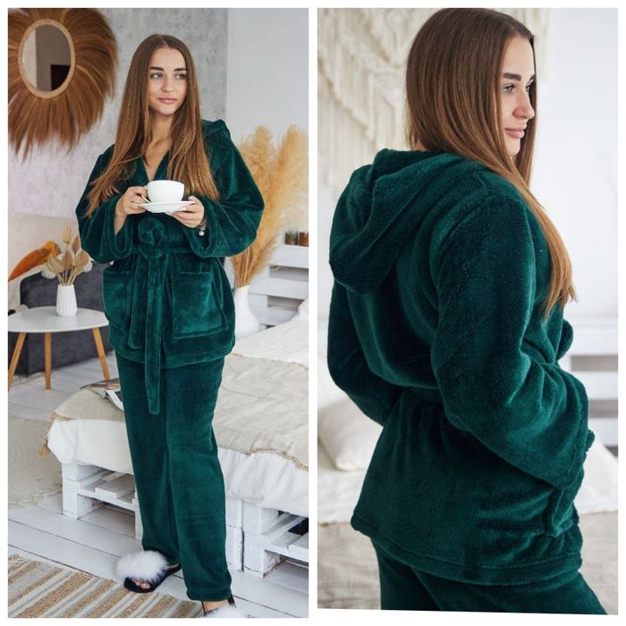 Теплий пухнастий костюм двійка