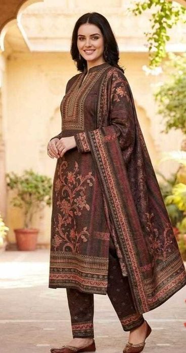 Indian Pakistani Punjabi Women’s Krachi Woolen Winter Suit Set