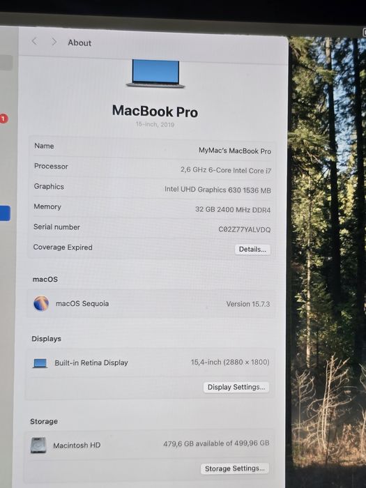 MacBook pro 15 2019 32gb 512gb Pro 560x