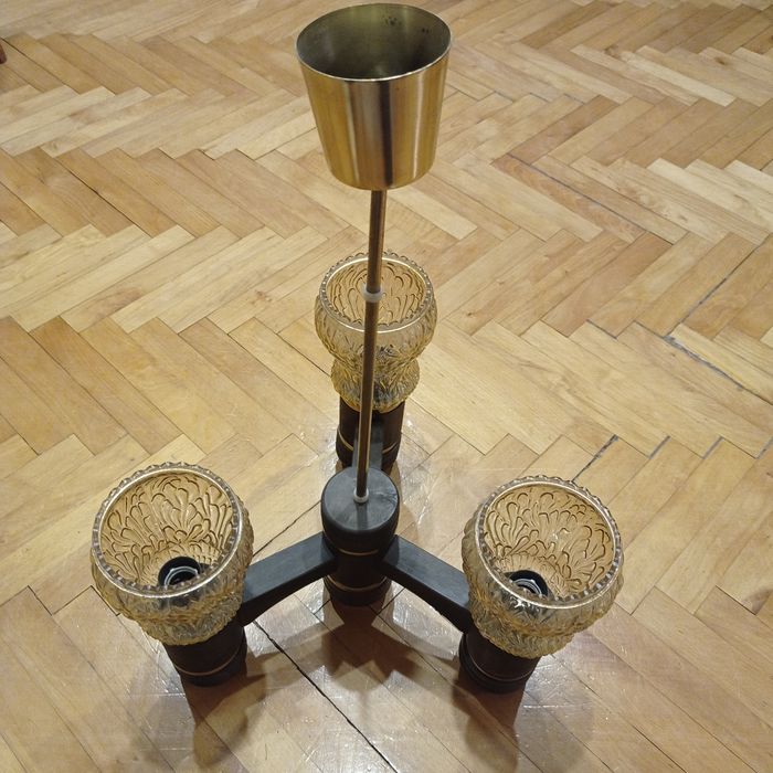 Lampa sufitowa wisząca vintage PRL