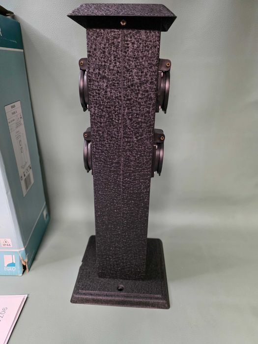 Słupek ogrodowy rozdzielacz 4x gniazdo 230V czarny IP44 Eglo Park 4