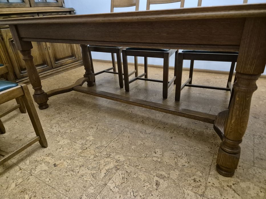 Stół i krzesła dąb rustykalny