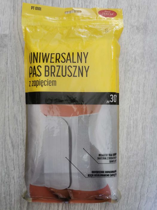 Uniwersalny pas brzuszny z zapięciem rozm. S