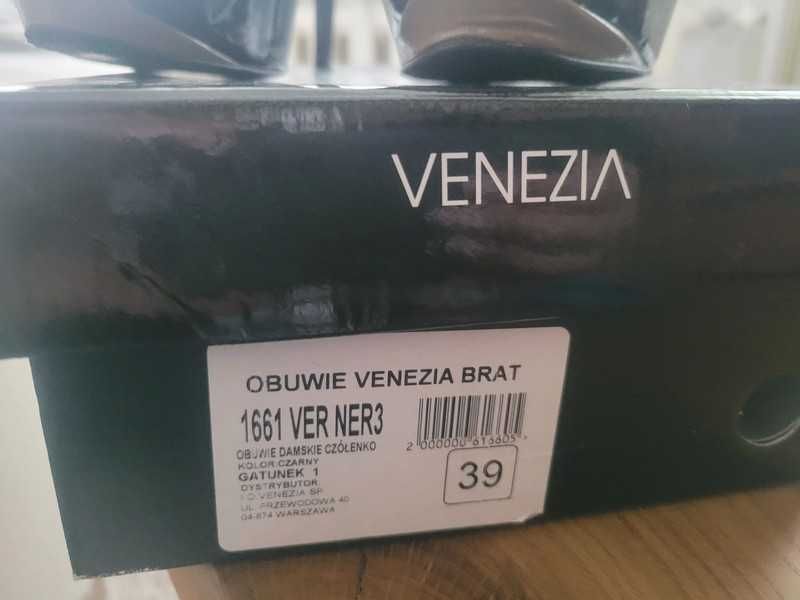 Szpilki Venezia skóra lakierowana czarne 39