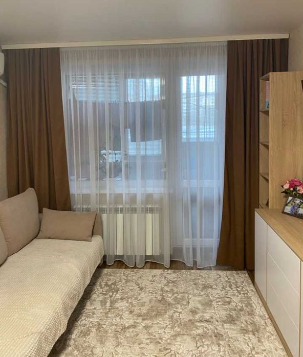 Тюль шифон с утяжелителем №309, тюль шифон, шифоновий однотонний тюль