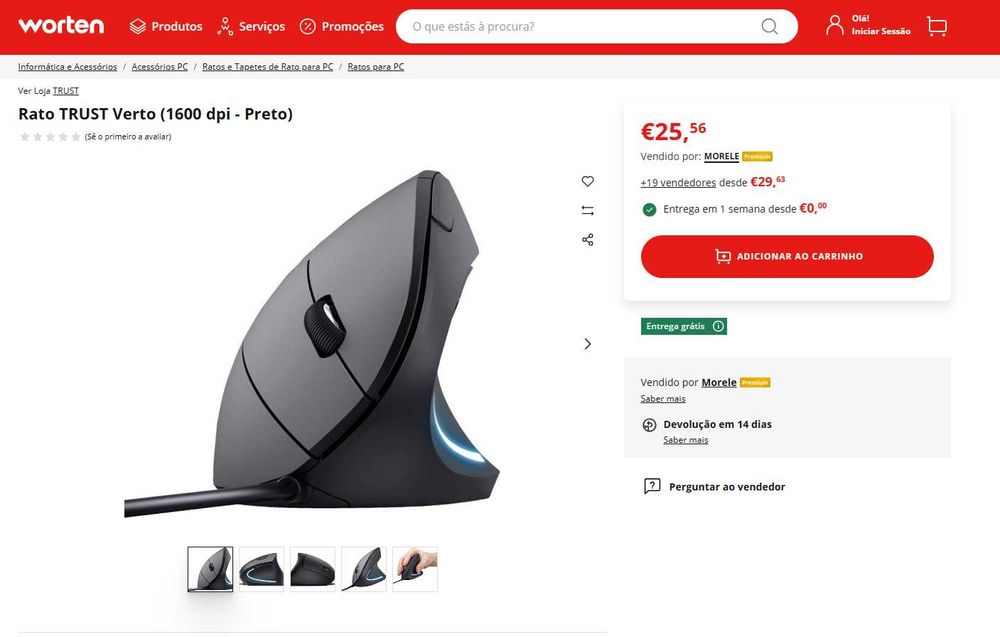 Trust - rato vertical ergonómico (art. NOVO)