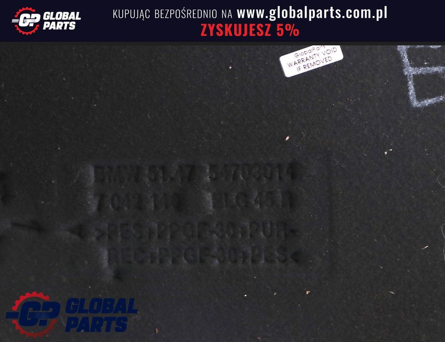 BMW E65 E66 Podłoga Tapicerka Wykładzina Bagażnika