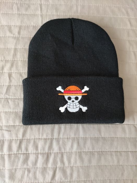 Czapka Beanie One Piece Anime, nowa, czarna, Monkey D. Luffy pirat Net