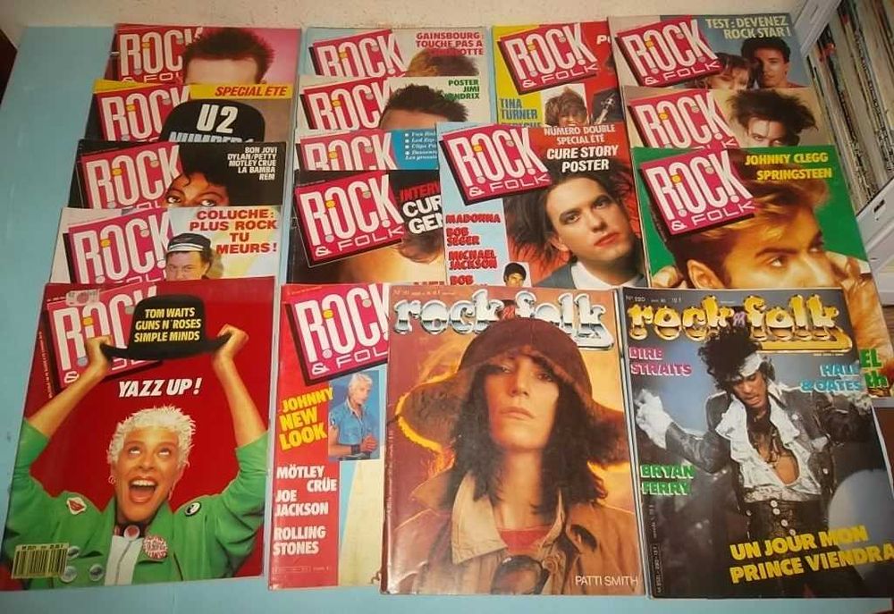 ROCK & FOLK - Lote com 56 Revistas dos anos 70/80/90.