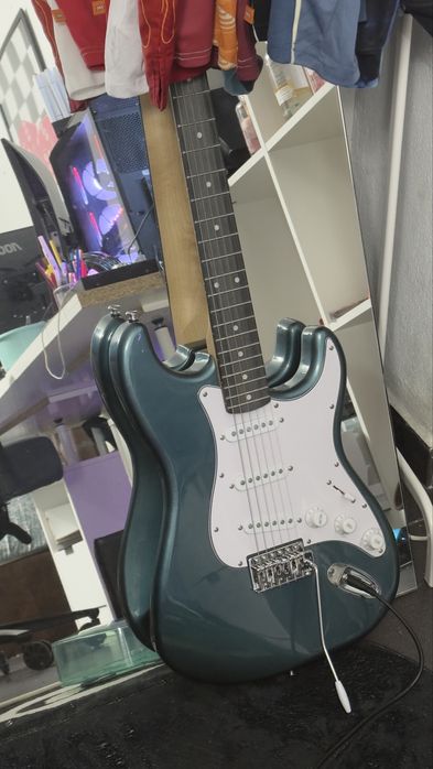 Guitarra eletrica 4/4 set sem fio com kit de amplificador