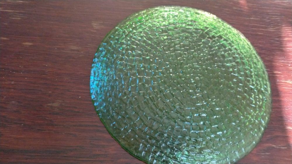 Ząbkowice talerz bruk zielony prl