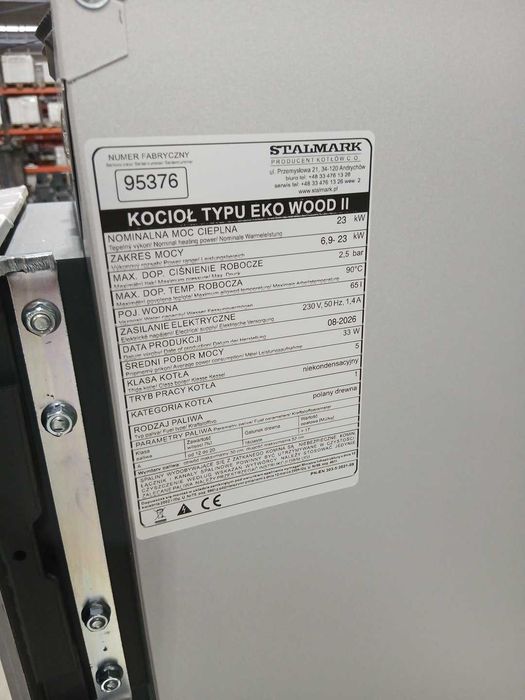 Kocioł piec zgazowujący drewno STALMARK EKO WOOD II 23 kW 5 klasa